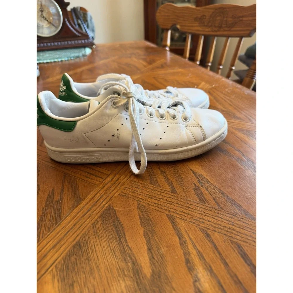 Adidas Stan Smith White Green Athletic Casual Size 6 1/2
